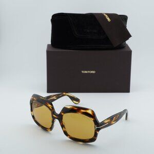 Tom Ford Ren FT1155 52E Square Sunglasses - Havana/Brown